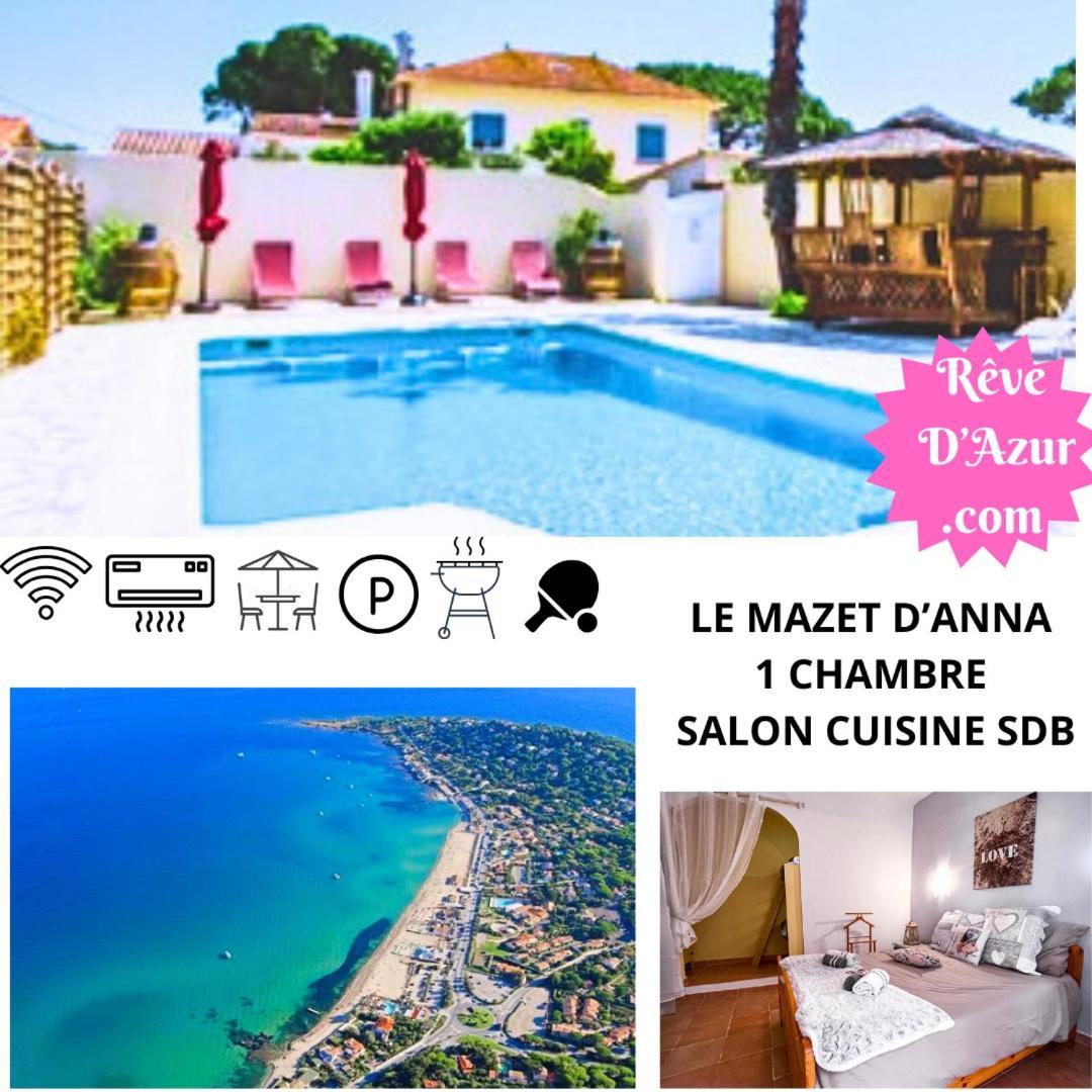 Reve D'Azur, Mazet En Bord De Mer, Parking, Piscine Partagee, Terrasse Bbq & Draps Inclus La Nartelle, 1 Salon, 1 Chambre, 1 Cuisine , 1 Sdb Сент-Максим Экстерьер фото